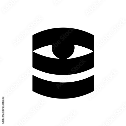 Database security concept with eye viewing data, data protection and privacy for business solutions