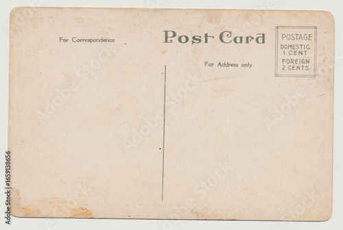 Vintage Postcard back with no stamp