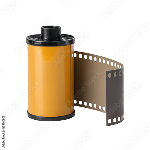 Film canister isolated on transparent background