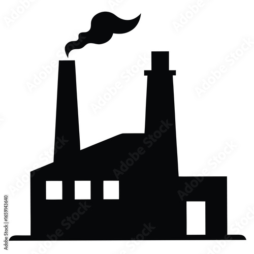 silhouette of a factory