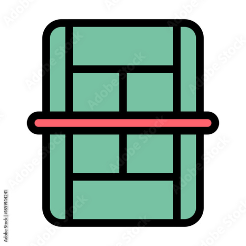 tennis court icon with flat line style