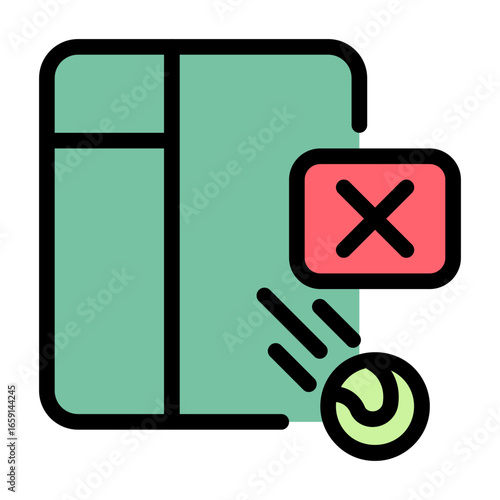 out icon with flat line style