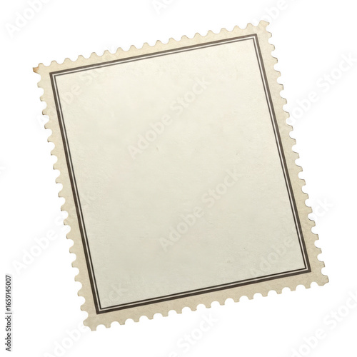 Blank postage stamp isolated on transparent background