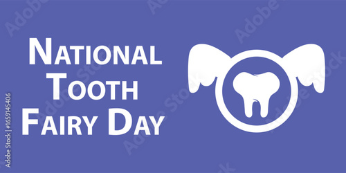 National Tooth Fairy Day web vector banner design illustration