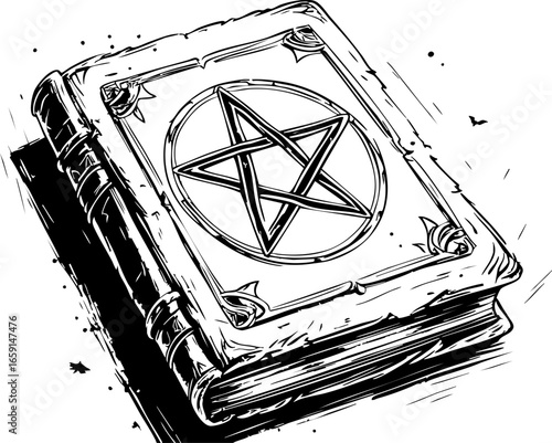 Mysterious grimoire occult practices fantasy art enigmatic setting artistic viewpoint esoteric knowledge representation