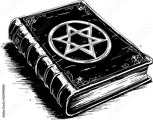 Mystical occult practices enigmatic tome dark aesthetics close-up ancient knowledge