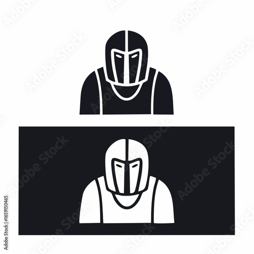 Firefly wrestler vector set, two minimalist wrestler icons for design and sport concepts