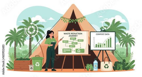 Educating on waste reduction and composting in an eco-friendly environment