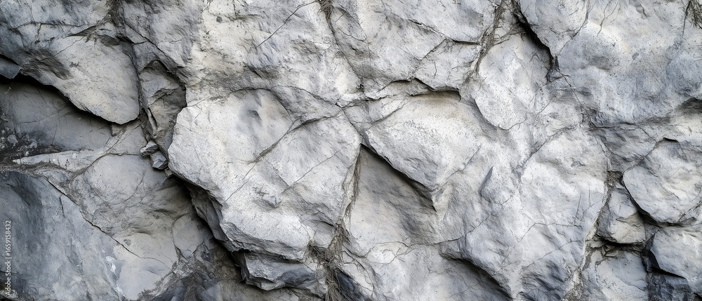 Fototapeta premium Textura de rocha cinza com fissuras e sulcos