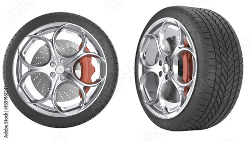 car wheel isolated on white