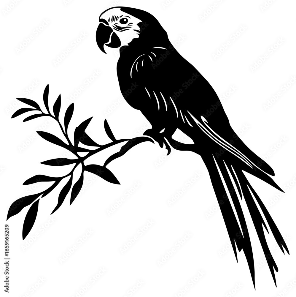 Obraz premium Parrot bird silhouette drawing