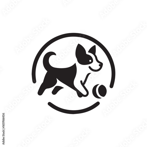 cute dog animal silhouette with white background