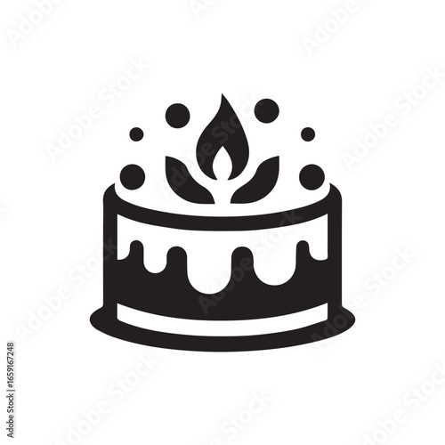minimalist cake logo with white background