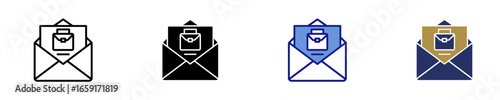 Job Offer Letter  Icon Set Multiple Style Collection
