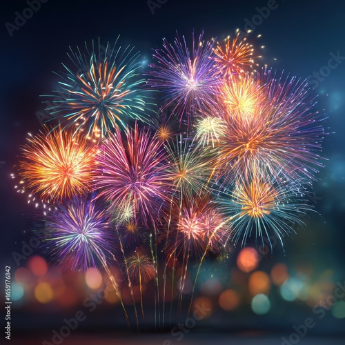celebration fireworks vector image