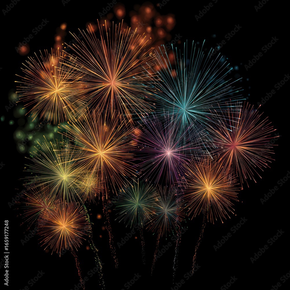 Fototapeta premium celebration fireworks vector image