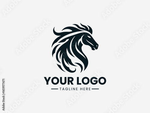 Dynamic fire and mustache fusion in bold energetic vector logo illustration