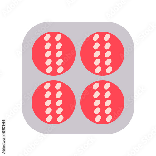cricket balls icon with flat style