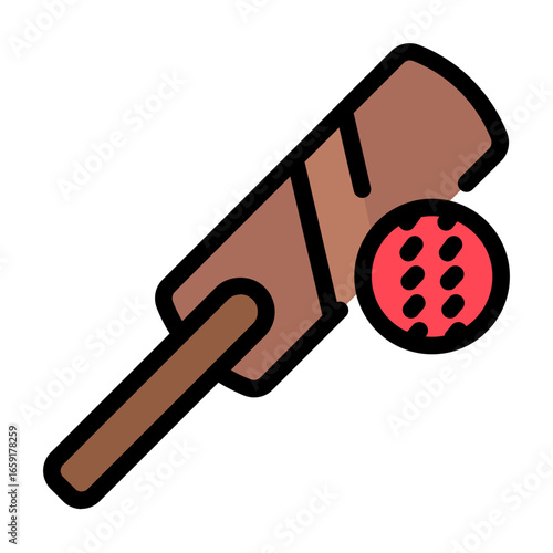 hit icon with flat line style