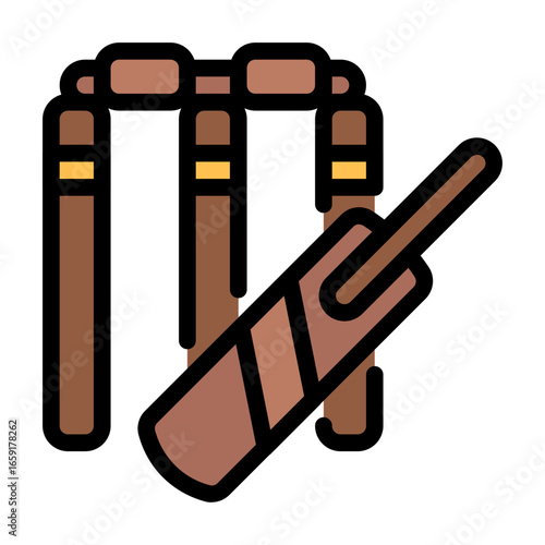 wicket icon with flat line style