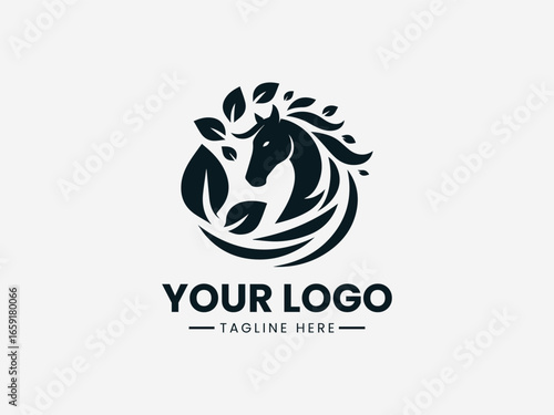Graceful kudu antelope with elegant horns and leaf motif in nature vector logo