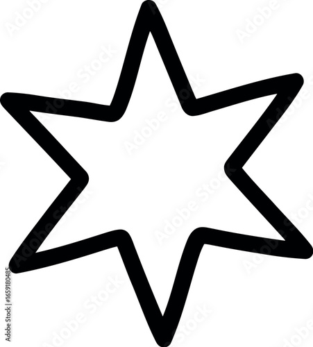 Vector vector art of black star outline symbol transparent background