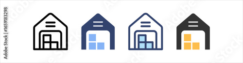 Warehouse Icon Set Multiple Style Collection