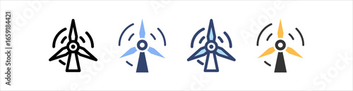 Windmills Icon Set Multiple Style Collection