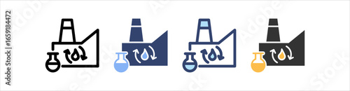 Petrochemical Icon Set Multiple Style Collection
