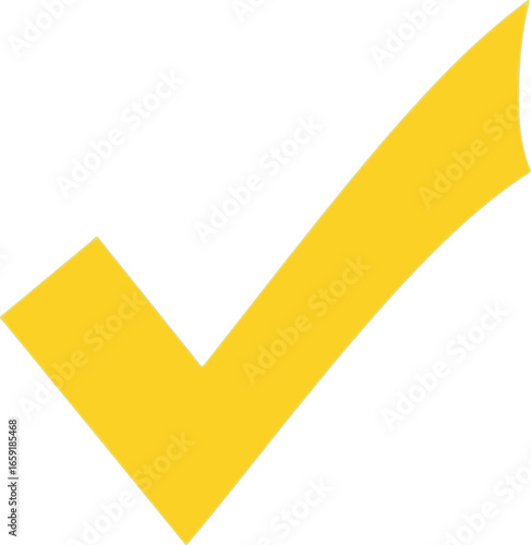 Vector vector art of yellow check mark indicating correctness and success transparent background