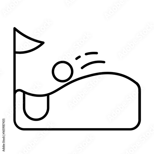 golf bunker icon with thin style