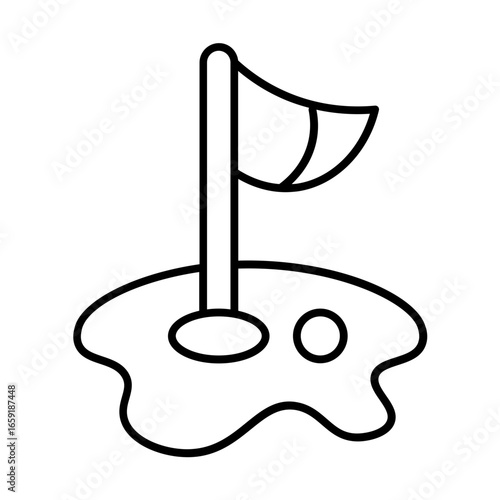 flag stick icon with thin style