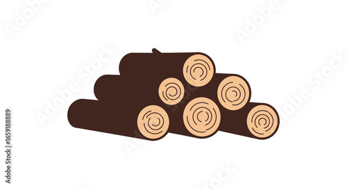 A pile of cut logs with visible tree rings