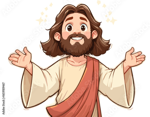 Cute Jesus character for children's religious education