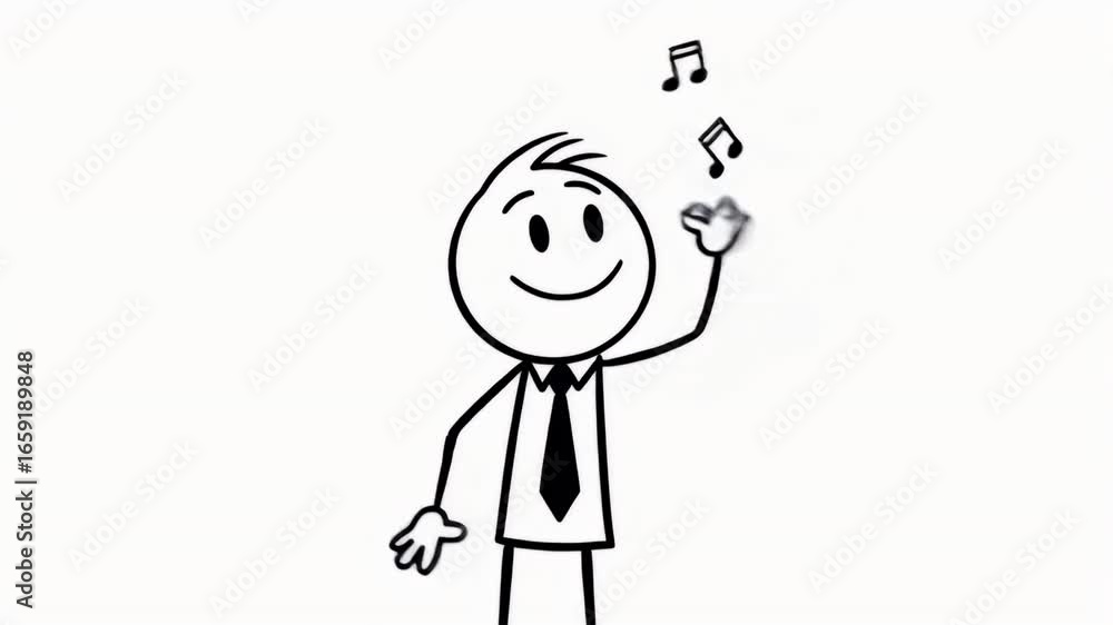 Animated Stickman in Suit Happily Talking on The Phone Surrounded by Musical Notes on White Background Joyful Celebration Communication Music Symbol Funny Pictogram Isolated Stick Figure Animated Stickman in Suit Happily Talking on The Phone Surrounded by Musical Notes on White Background Joyful Celebration Communication Music Symbol Funny Pictogram Isolated Stick Figure
