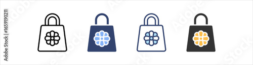 Shopping Bag Icon Set Multiple Style Collection