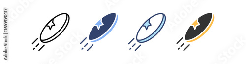 Frisbee Icon Set Multiple Style Collection