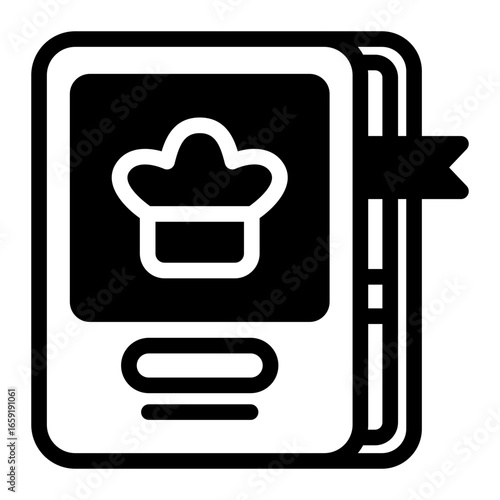 This Cook book icon is suitable for Food, Cooking, Culinary, etc.