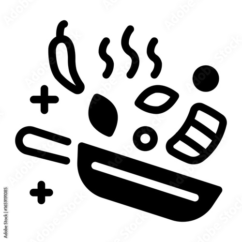 This Cooking Toss icon is suitable for Food, Cooking, Culinary, etc.