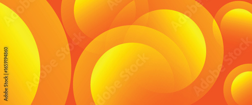 Vibrant abstract vector with glowing orange and yellow circular shapes. Modern geometric background ideal for banners, covers, and digital designs.