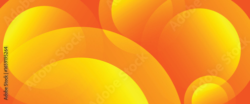 Vibrant abstract vector with glowing orange and yellow circular shapes. Modern geometric background ideal for banners, covers, and digital designs.