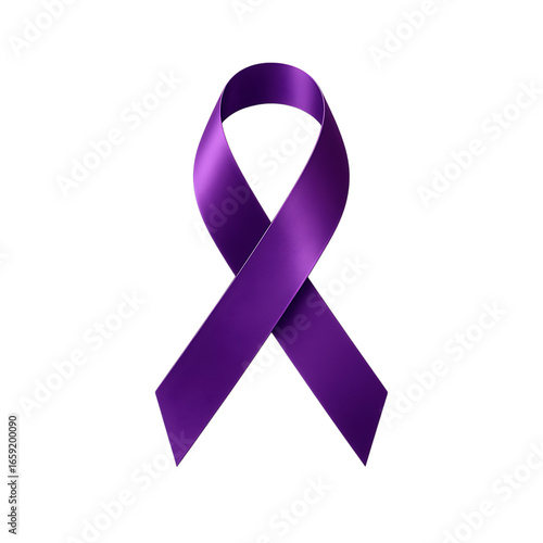 3d purple ribbon isolated on transparent background