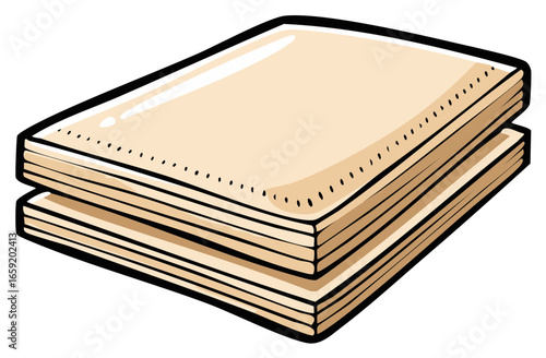 Stacked Pads of Paper Cartoon Style Sketch Illustration Stack Papers