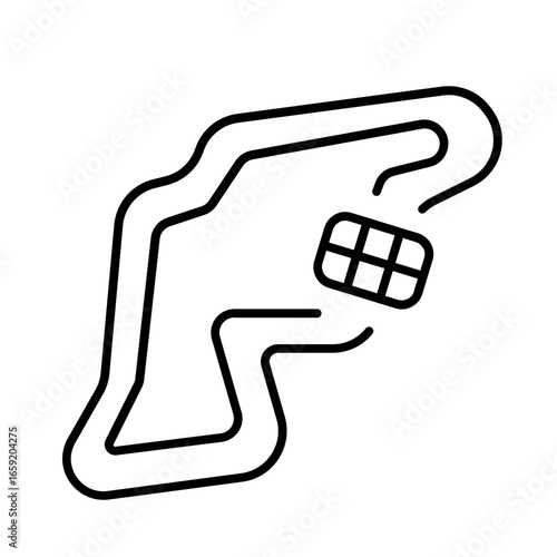 circuit icon with thin style
