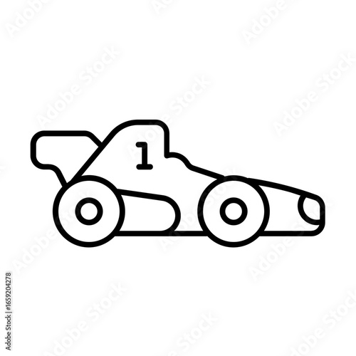 formula 1 side icon with thin style