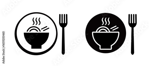 Meal icon set 19A,19A−2  : meal , icon, Ramen, rice, noodles, bar, restaurant, soba, set
