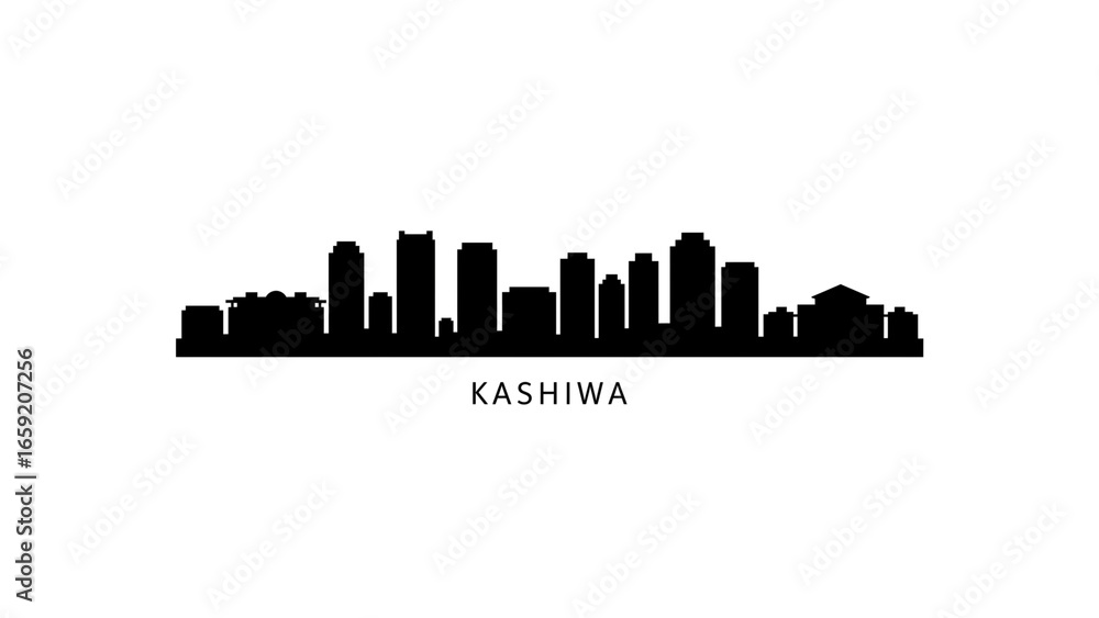 Naklejka premium Kashiwa City, Japan Skyline Silhouette
