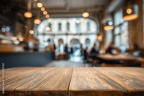 Wallpaper Mural Rustic wooden table top in a cafe Torontodigital.ca