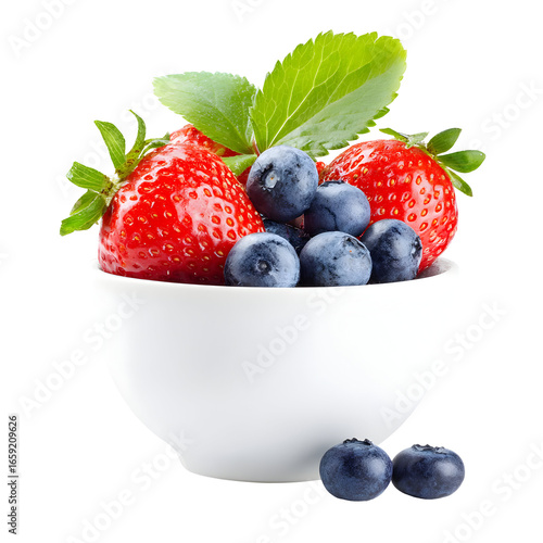 Fresh berries in white bowl