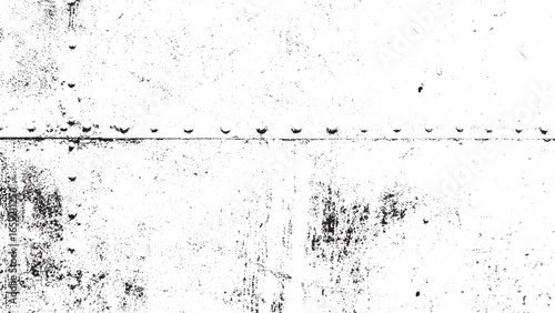 Monochrome Distressed Grunge Texture with Riveted Metal Line Abstract Background
